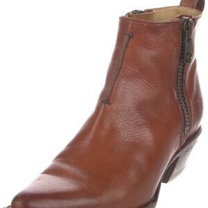 Frye Sacha Moto Shortie Brown Leather Ankle Boots